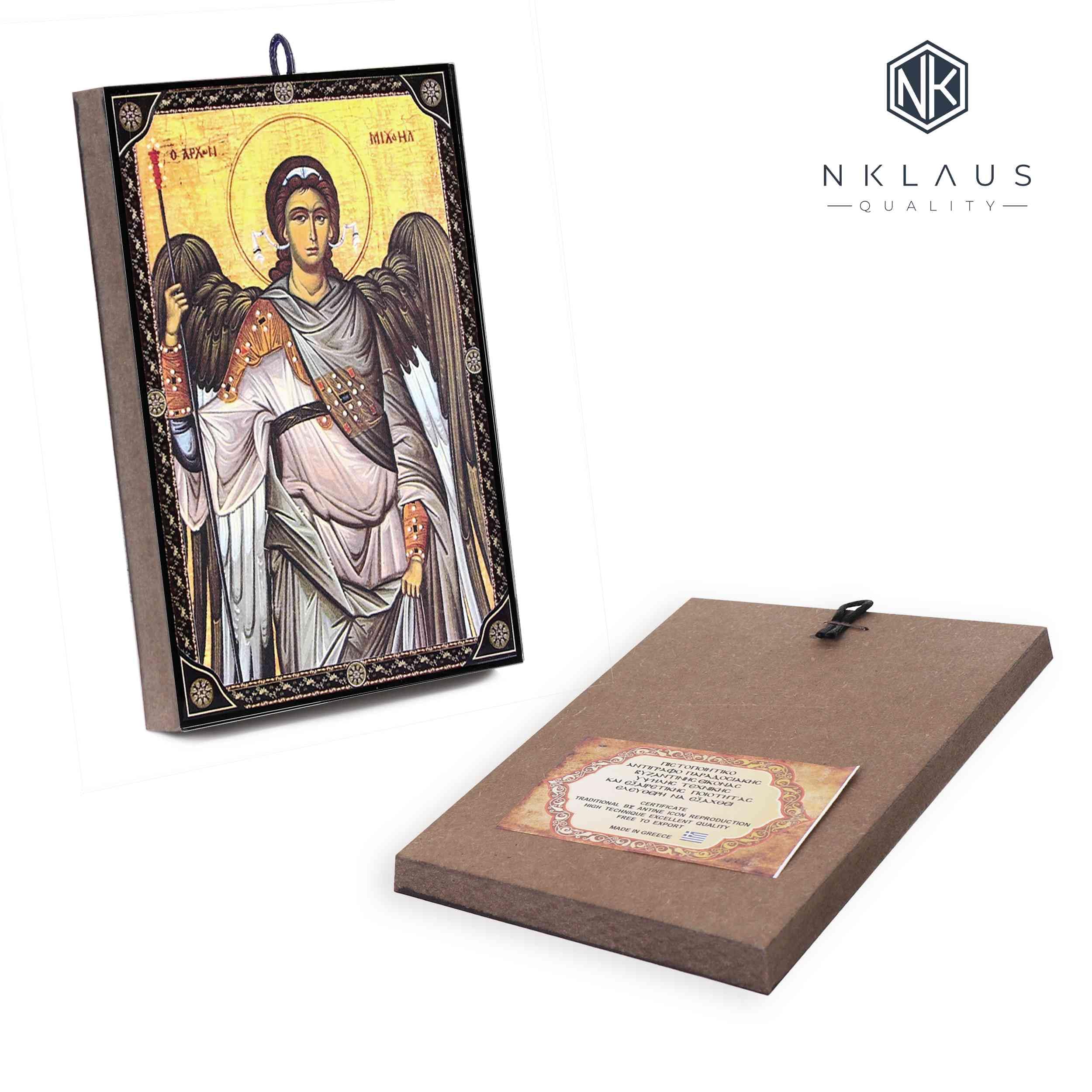 NKlaus Religious Icons Erzengel Michael Ikone Holz schwarz
