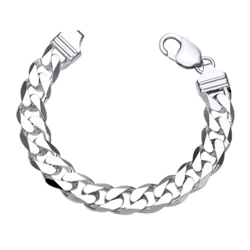 JEWLIX Panzerarmband 12mm Herren Silberarmband 25cm 925