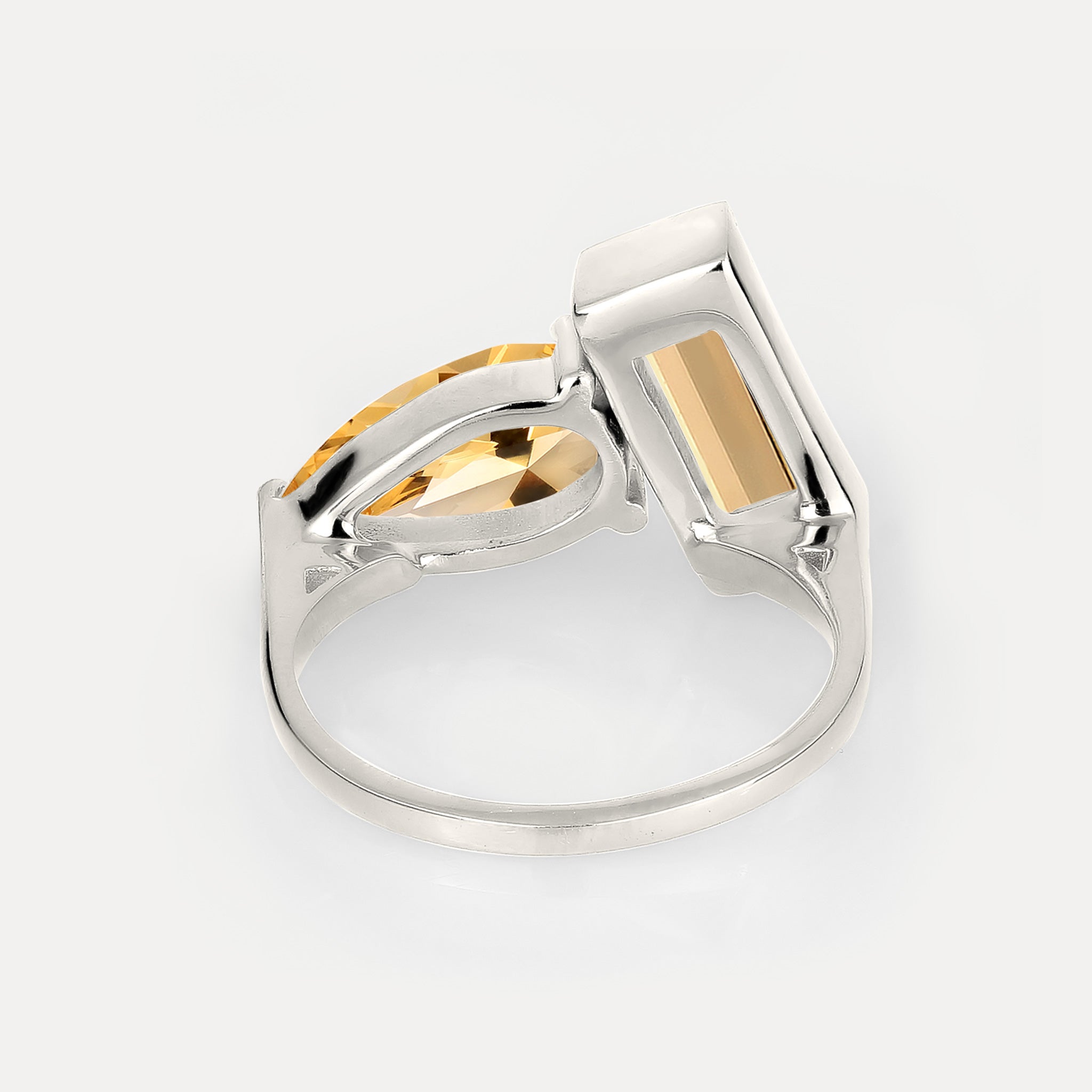 Stilnest Citrin Balance Ring Edelsteinring Gold Vermeil 52