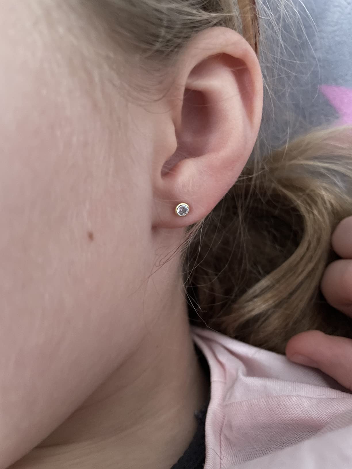 NKlaus Ohrstecker 14 Karat Gelbgold Zirkonia 4 mm