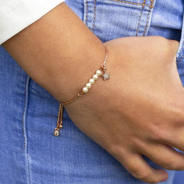 Joy by Corrine Smith Swarovski Perlen Slider Armband Gold