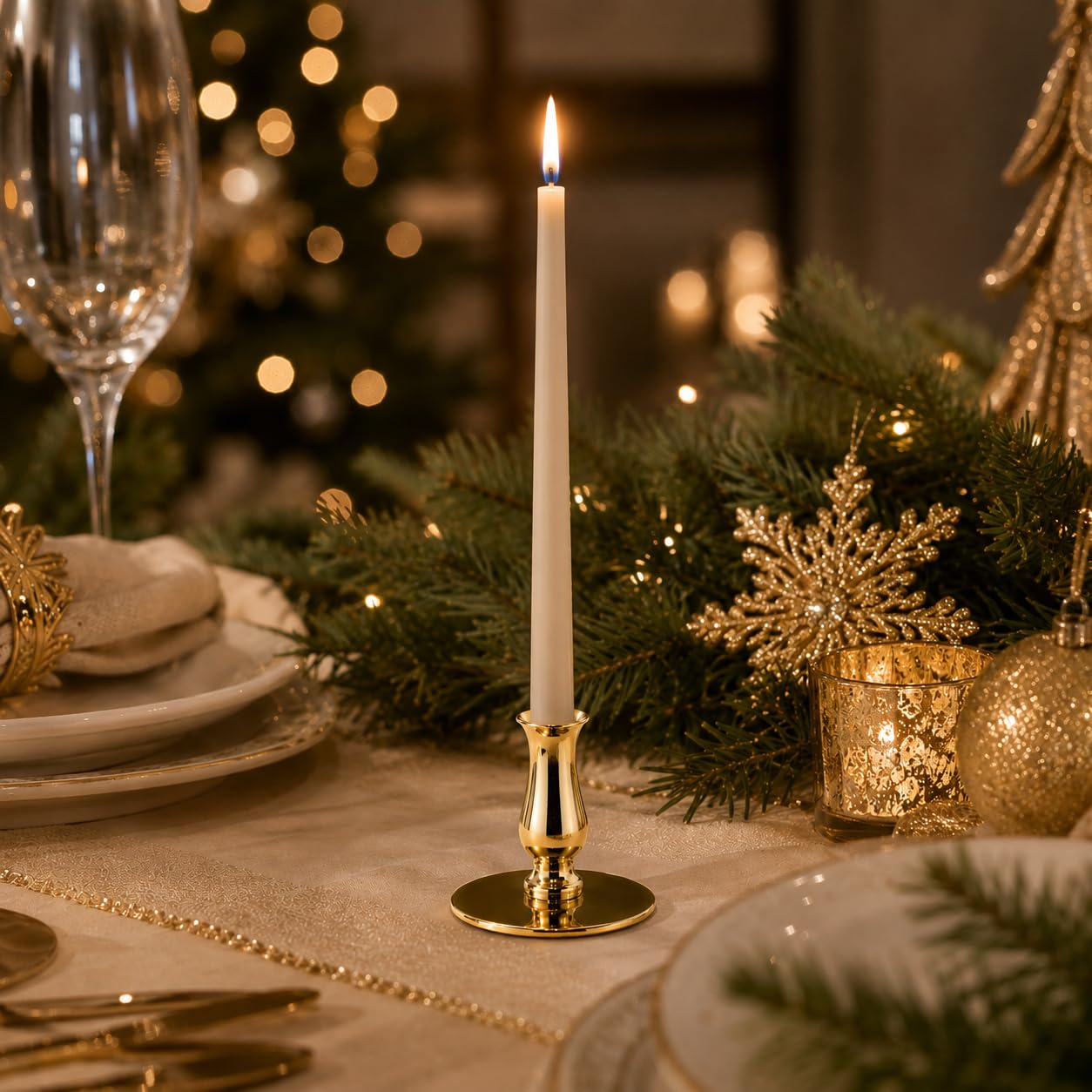 NKlaus Candle Holder Kerzenhalter Messing Gold 1 Stück 6,7 mm