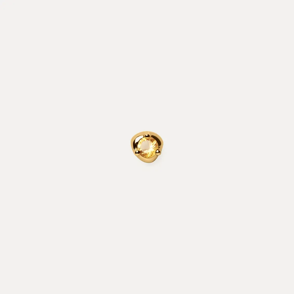 Stilnest Stone Fluid Ohrstecker Citrin Gold Vermeil