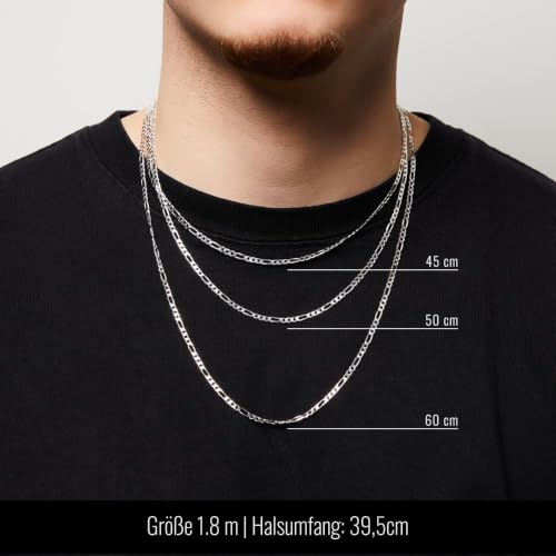 JEWLIX Figaroketten FK0035 Halskette 925 Silber 60 cm 3,5 mm