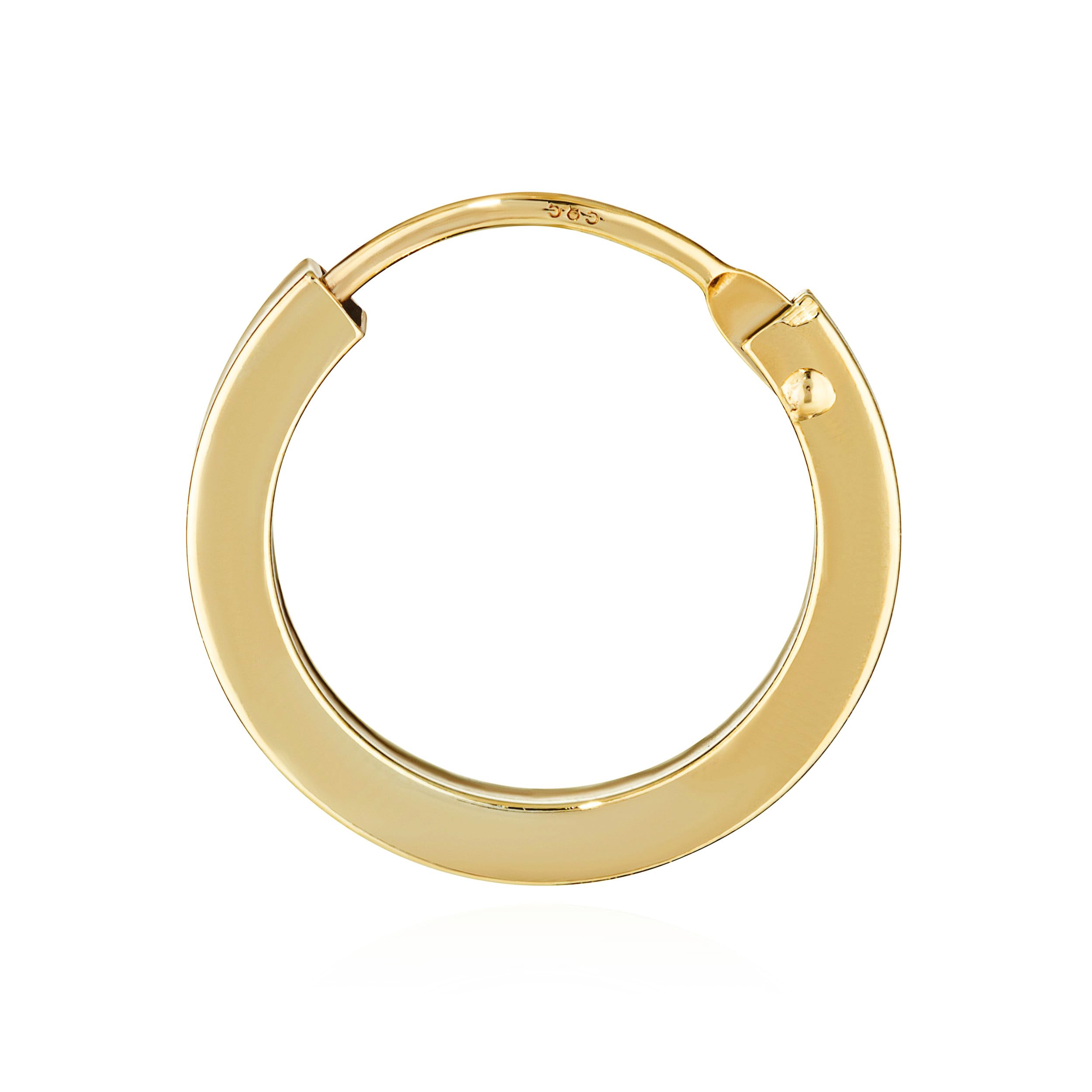 NKlaus Creolen Ohrringe 585 Gelbgold 12 mm quadratisch