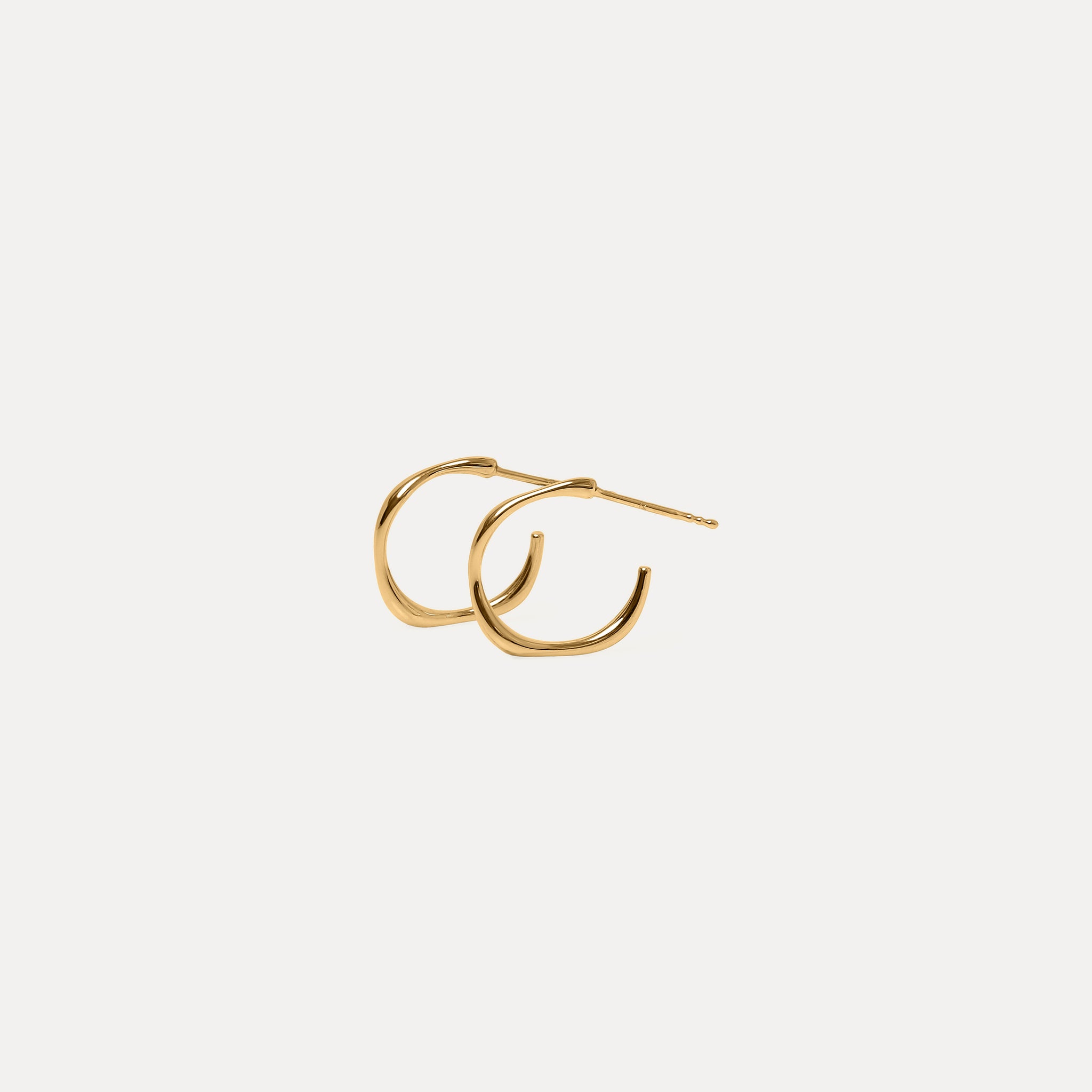 Stilnest Fluid Triple Creolen Ohrringe 24k Gold Vermeil