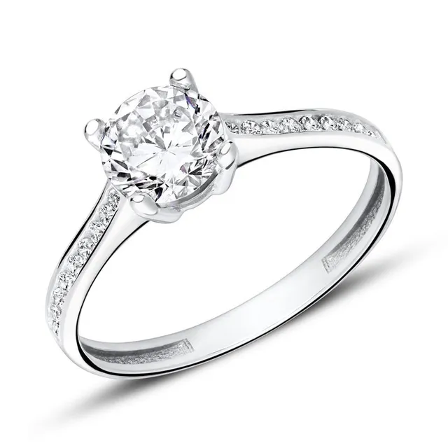 JEWLIX Verlobungsring Weißgold 375 Gr. 54 Zirkonia