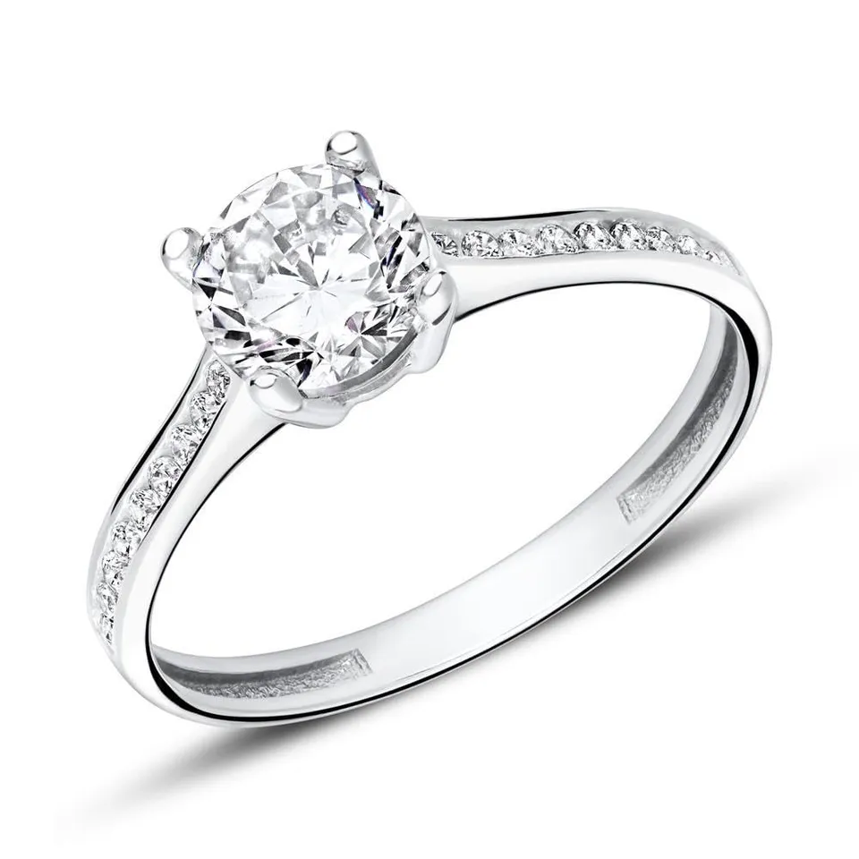 JEWLIX Verlobungsring Weißgold 375 Gr. 54 Zirkonia