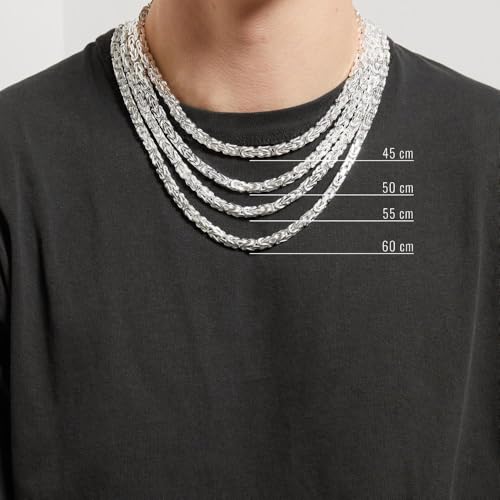 JEWLIX Königskette 925er Silber 5,7mm Vierkant 60cm Herren