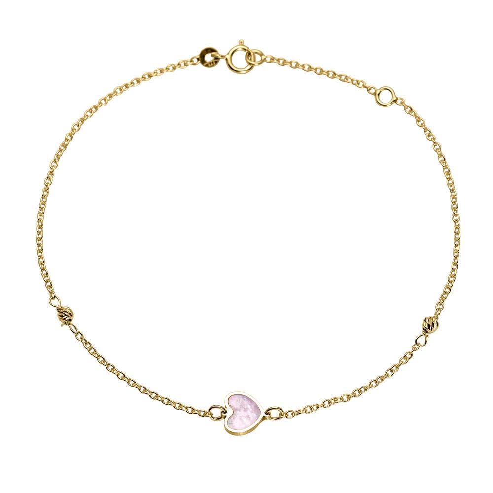 JEWLIX ID-Armbänder Damenarmband 585er Gold Herz Perlmutt