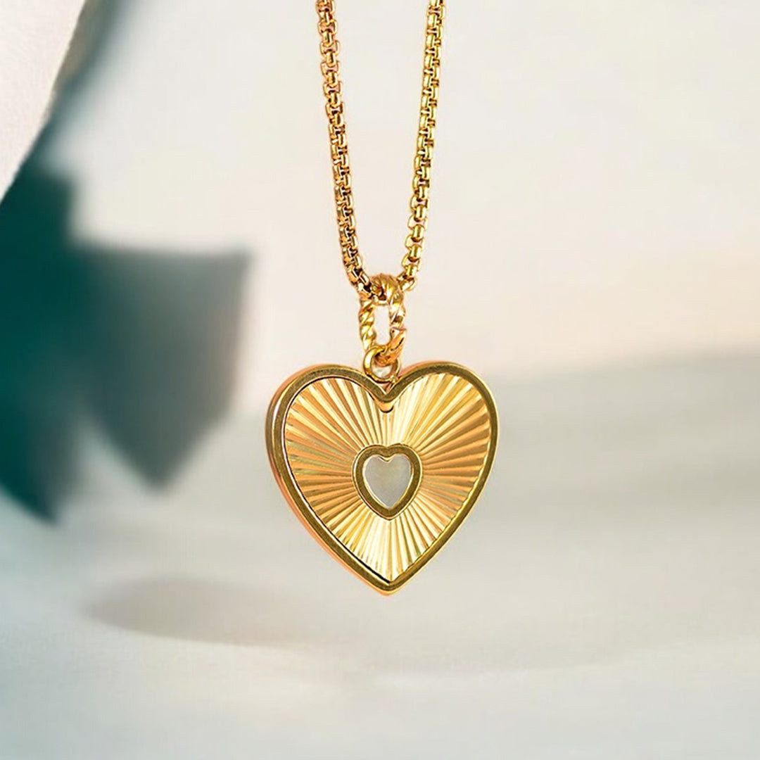 Joy by Corrine Smith Halskette Herz Perlmutt Gold 40cm