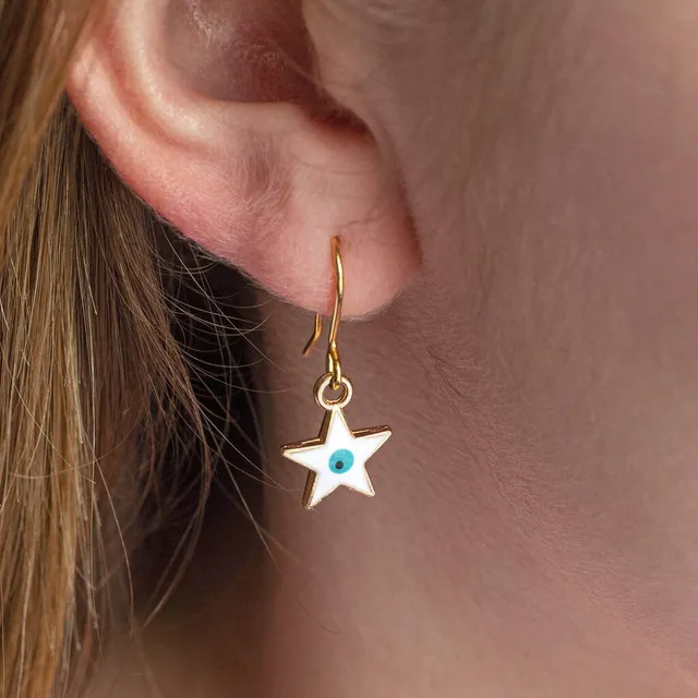 Joy by Corrine Smith Evil Eye Enamel Star Ohrringe Gold Emaille
