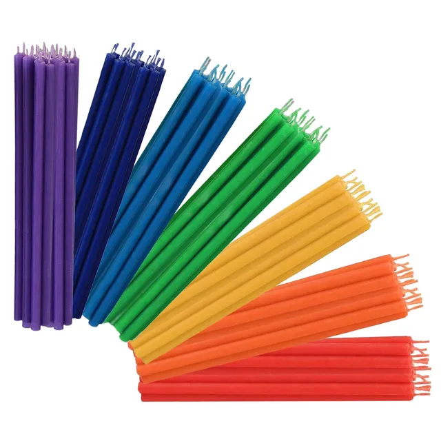 NKlaus Candles Chakra-Kerzen Set Paraffin 16 cm 49 Stück