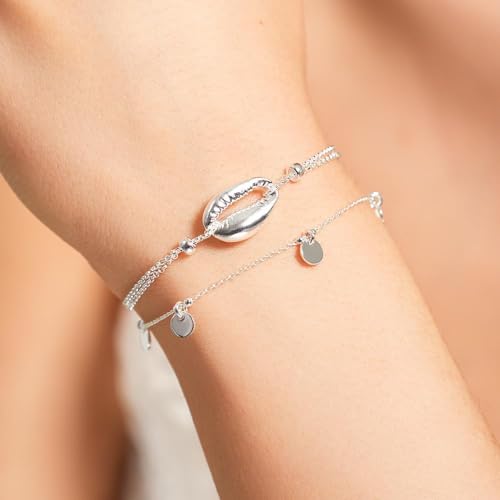 JEWLIX Muschel Armband Silber 925er Sterlingsilber Damen