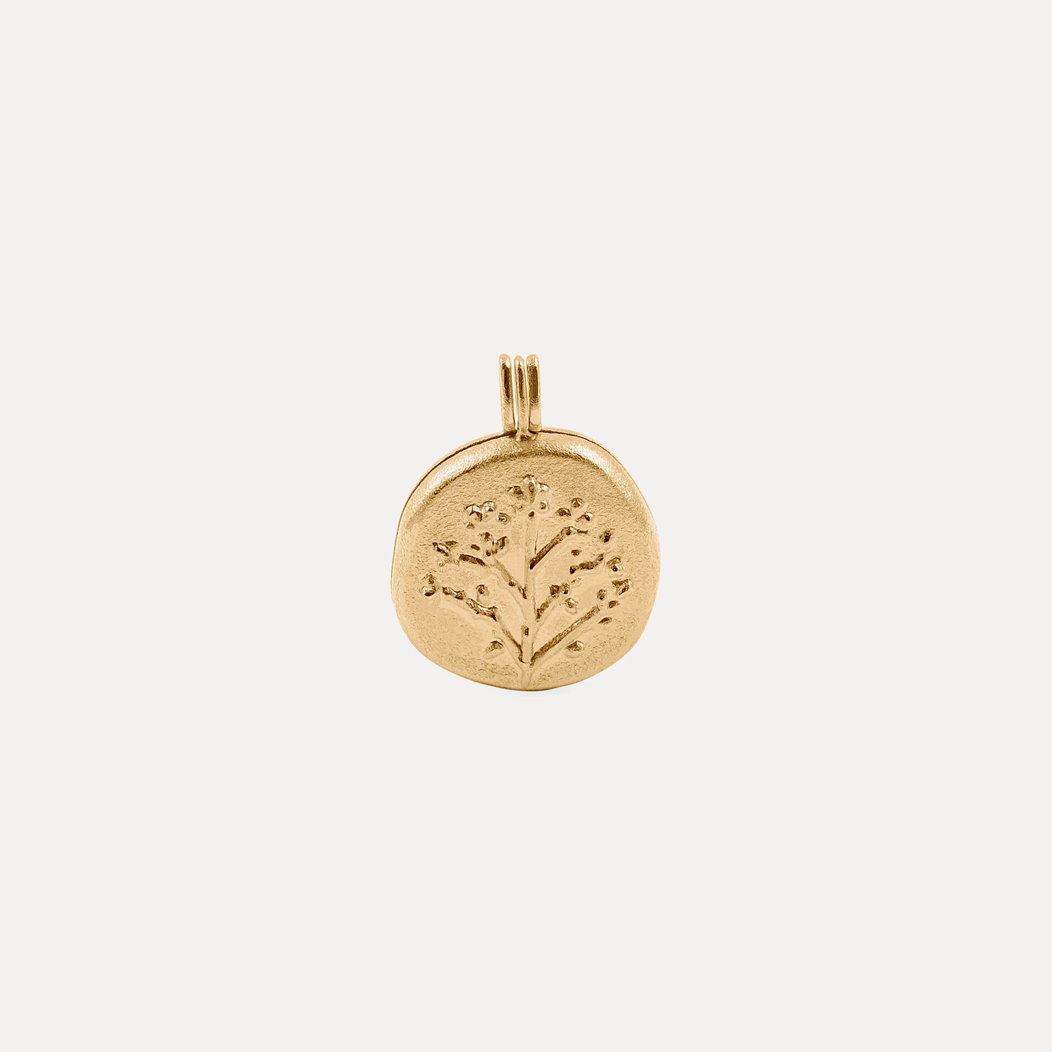 Stilnest Floral Medaillon Kette 585 Gold 45cm Blumen Foto