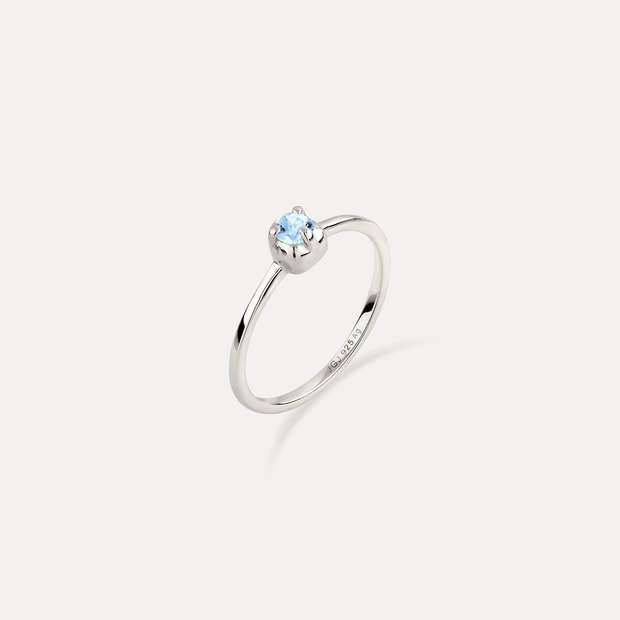 Stilnest Mini Birthstone Ring 925 Silber Geburtsstein Solitär