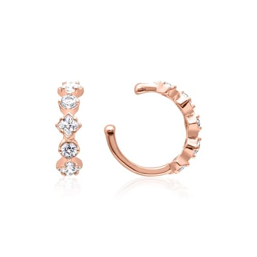 JEWLIX Ohrklemmen Ear Cuff Rosé Silber Zirkonia Paar
