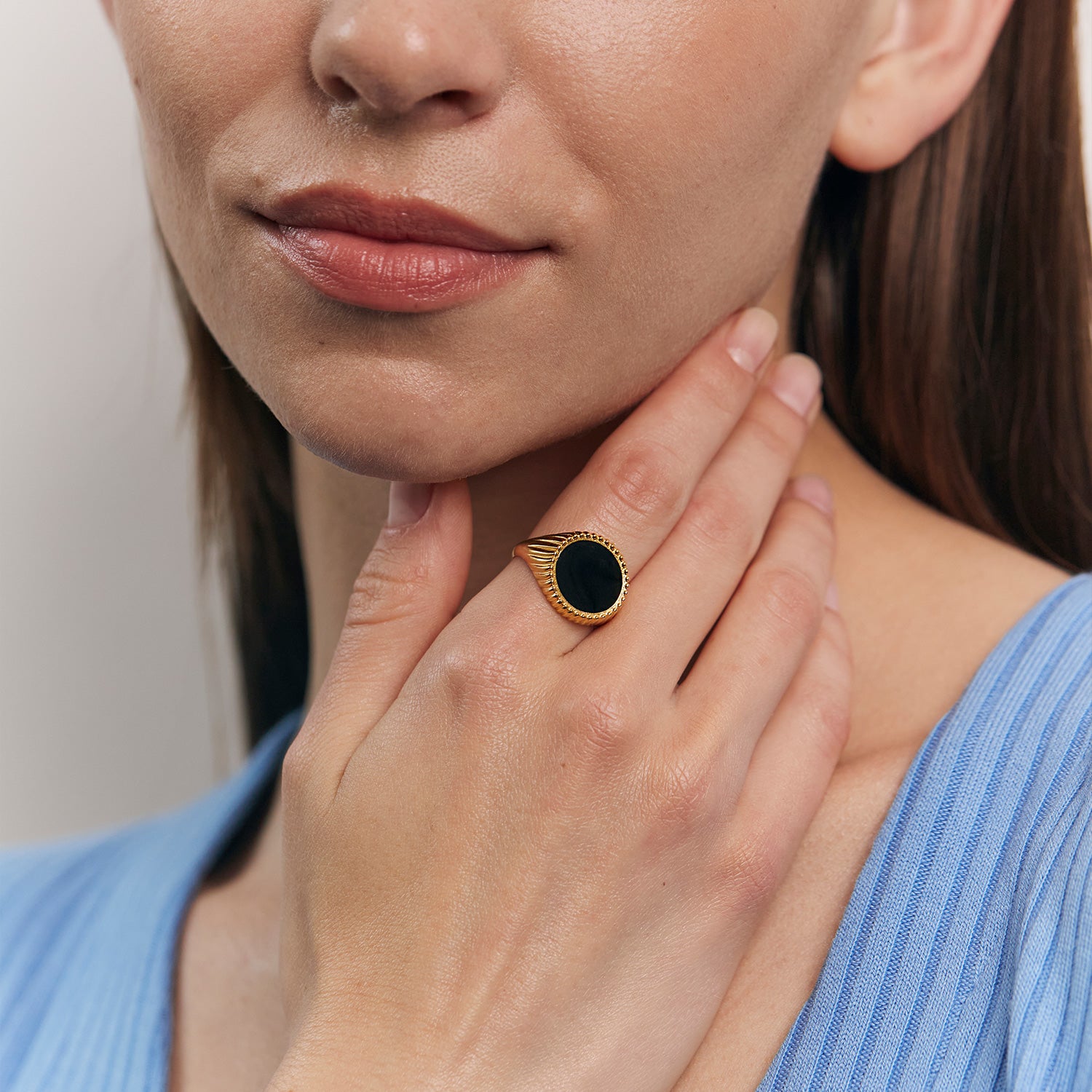 Stilnest Joi Solar Spritz Cocktail Ring Silber 52 Schwarz