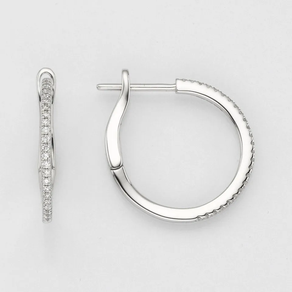 Eugen Rühle Ohrschmuck Klappcreolen Brillanten 0,18ct 18,5mm Weißgold