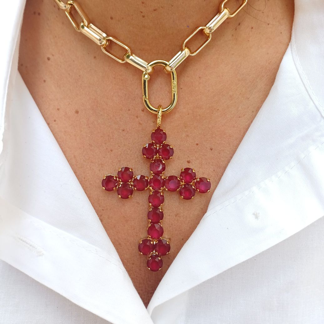 Alevá Bijoux Croci Nuova Bizantina Anhänger 7 cm