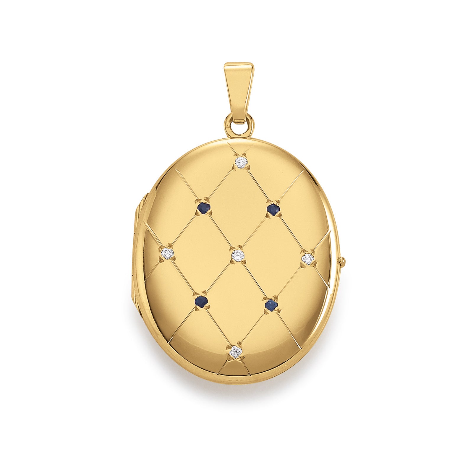 Eugen Rühle Anhänger Medaillon oval 0,05ct 23x28mm Gold 750