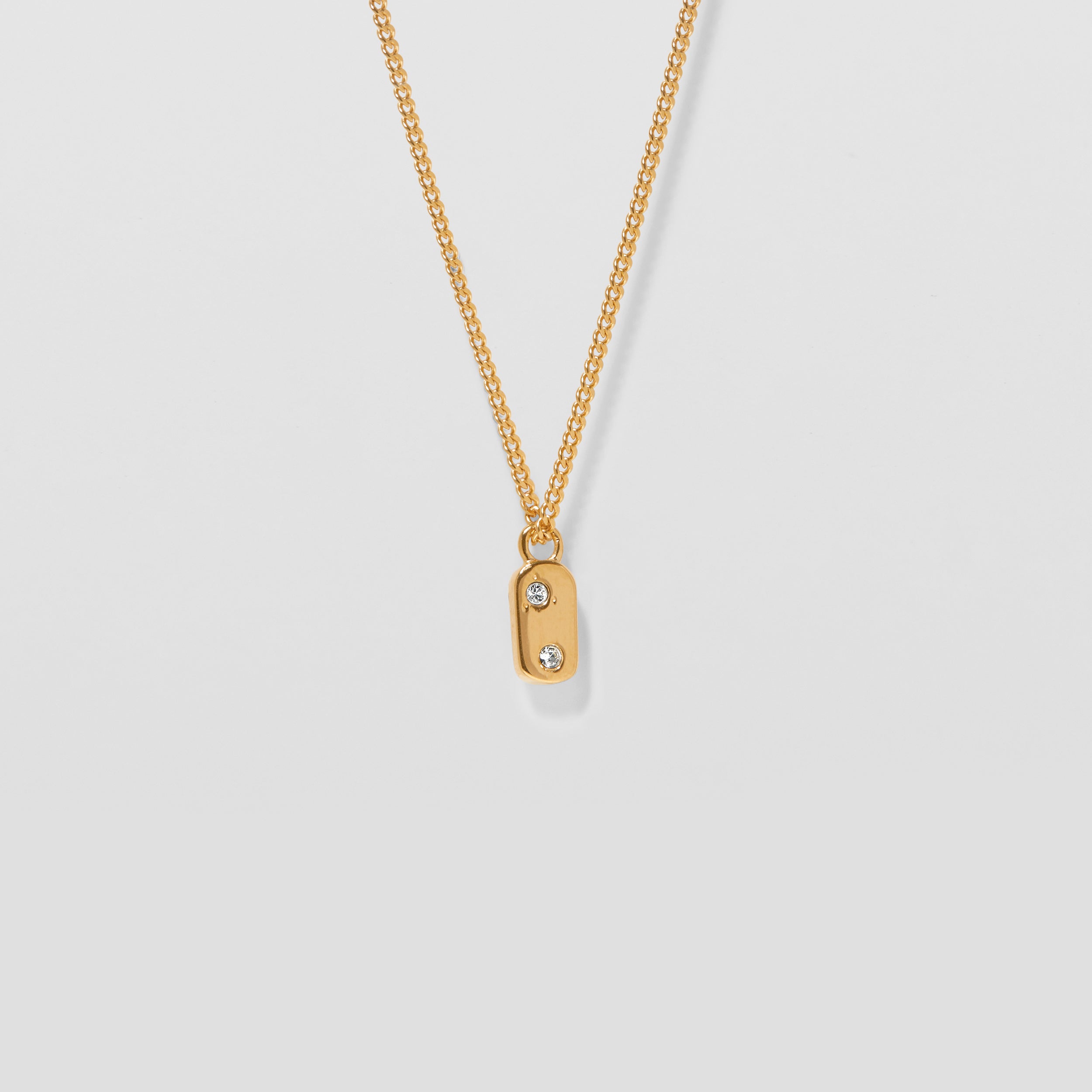 Stilnest Unique Kette Weiße Kristalle Halskette 24k Gold 45cm
