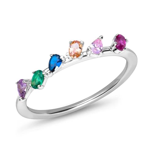 JEWLIX Ring Silber 925 Zirkonia bunt Gr. 56 Damen