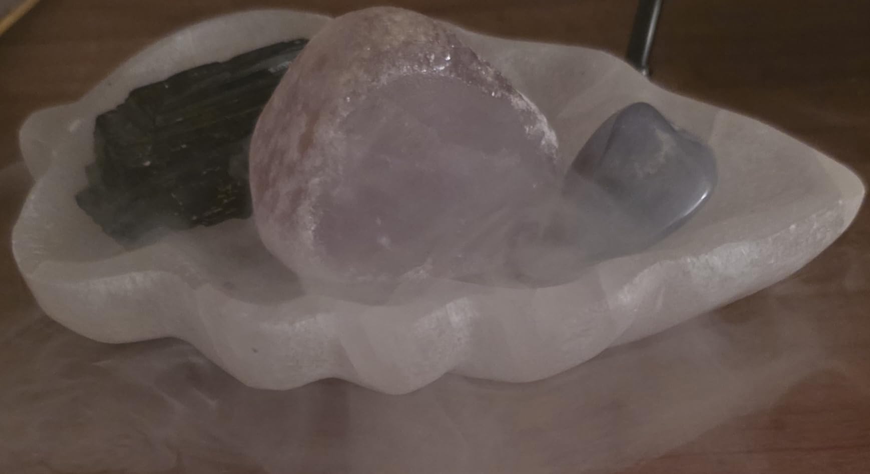 NKlaus Healing Crystals Selenit-Blattschale 12 cm Naturstein