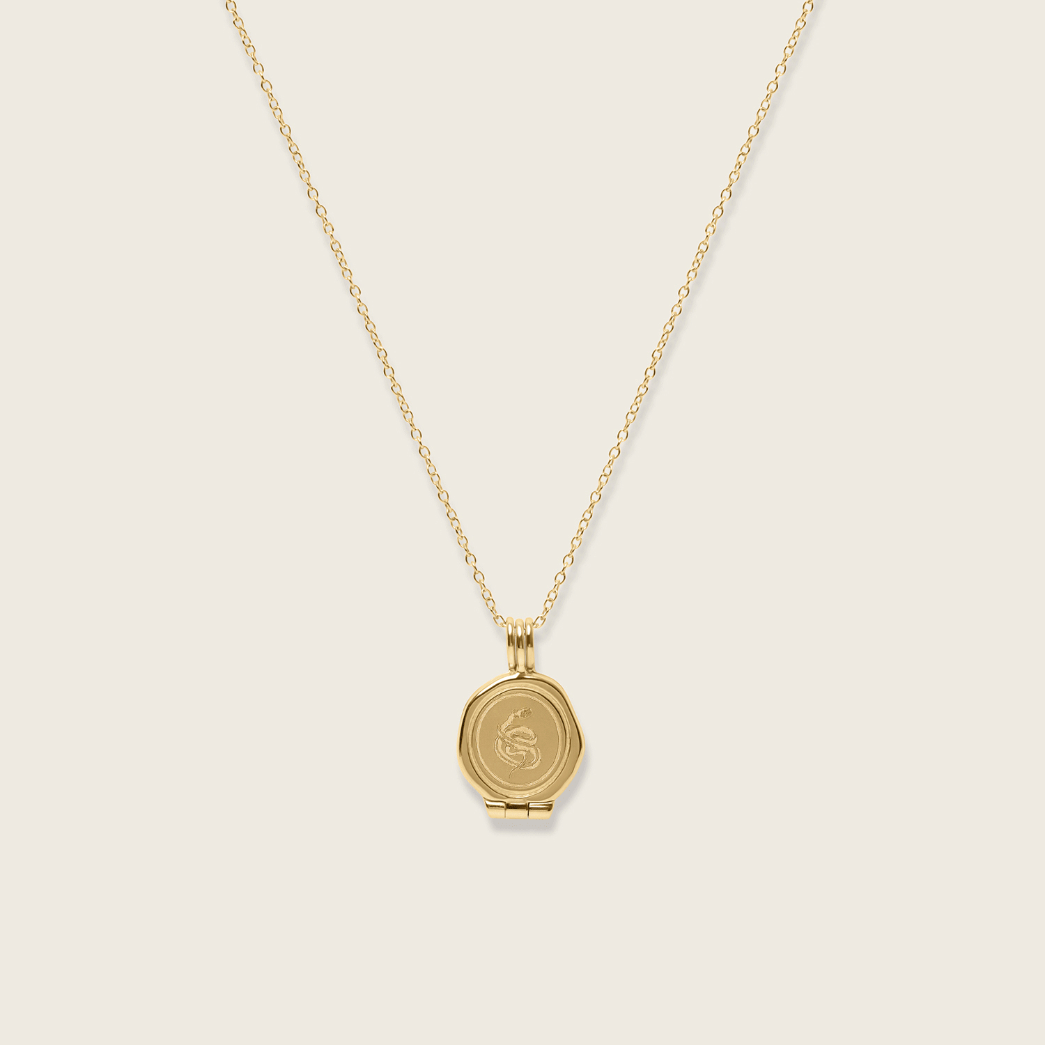 Stilnest Ad Astra Seal Medaillon Kette 585 Gold 45cm