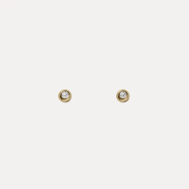 Stilnest Brilliant Dot Ohrstecker 585 Gold weißer Saphir