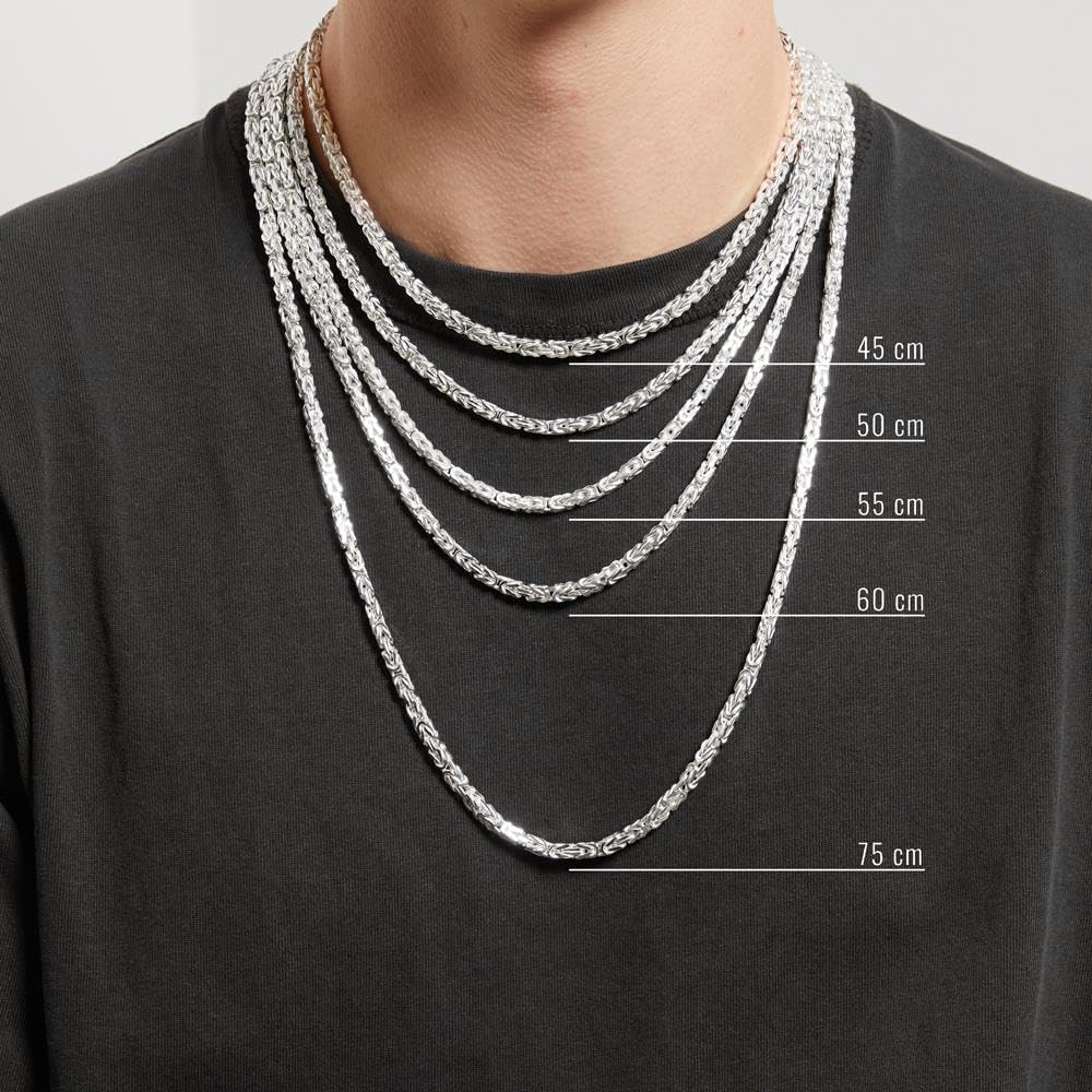 JEWLIX Königskette 925er Silber 4,2mm Vierkant 45cm Herren