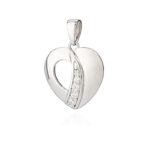 NKlaus Jewellery Herz Anhänger 9776 925 Silber 21x20mm Zirkonia