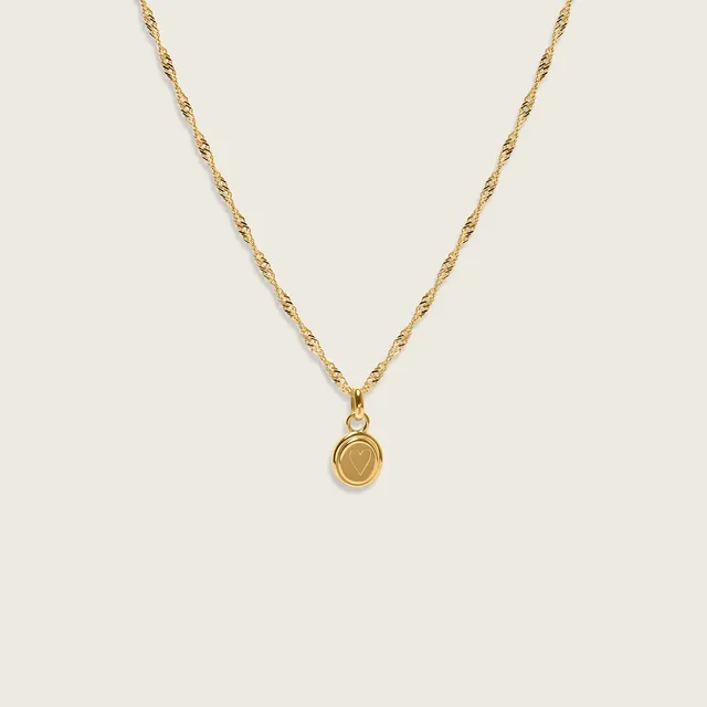 Stilnest Heart Emblem Halskette Herz 24k Gold Vermeil 45cm