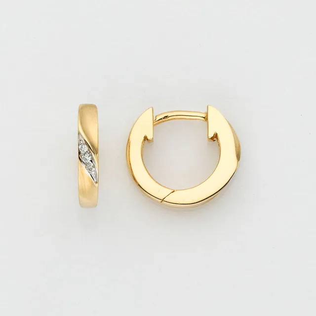 Eugen Rühle Creolen mit Brillant 0,03ct Weißgold 12mm