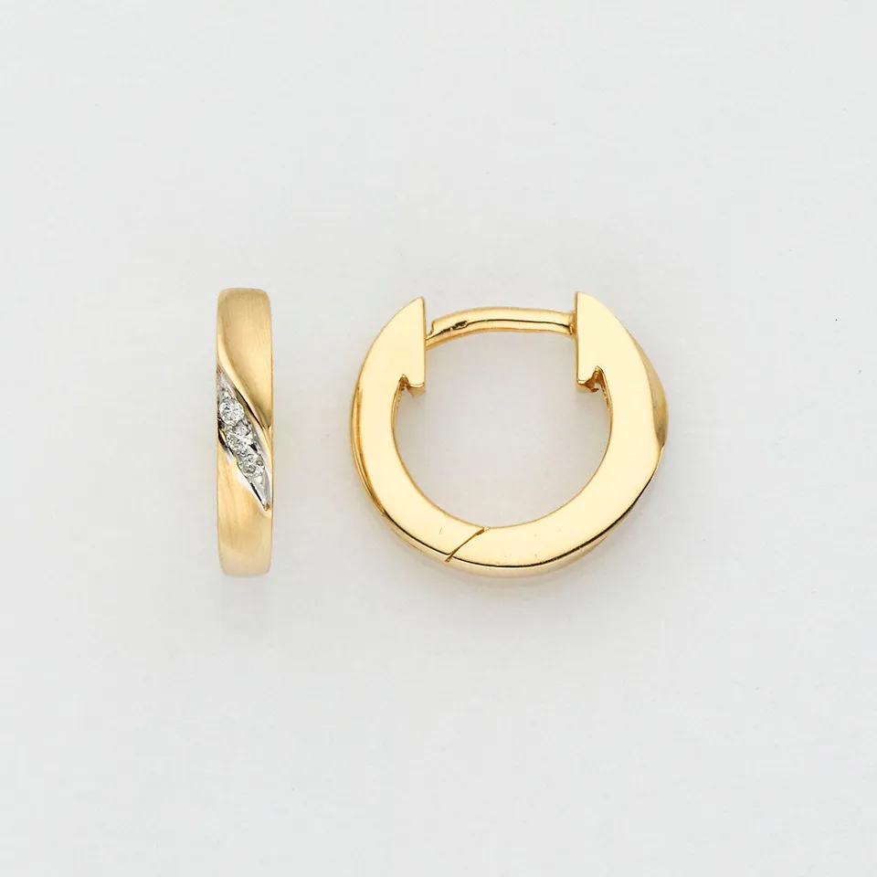 Eugen Rühle Creolen mit Brillant 0,03ct Weißgold 12mm