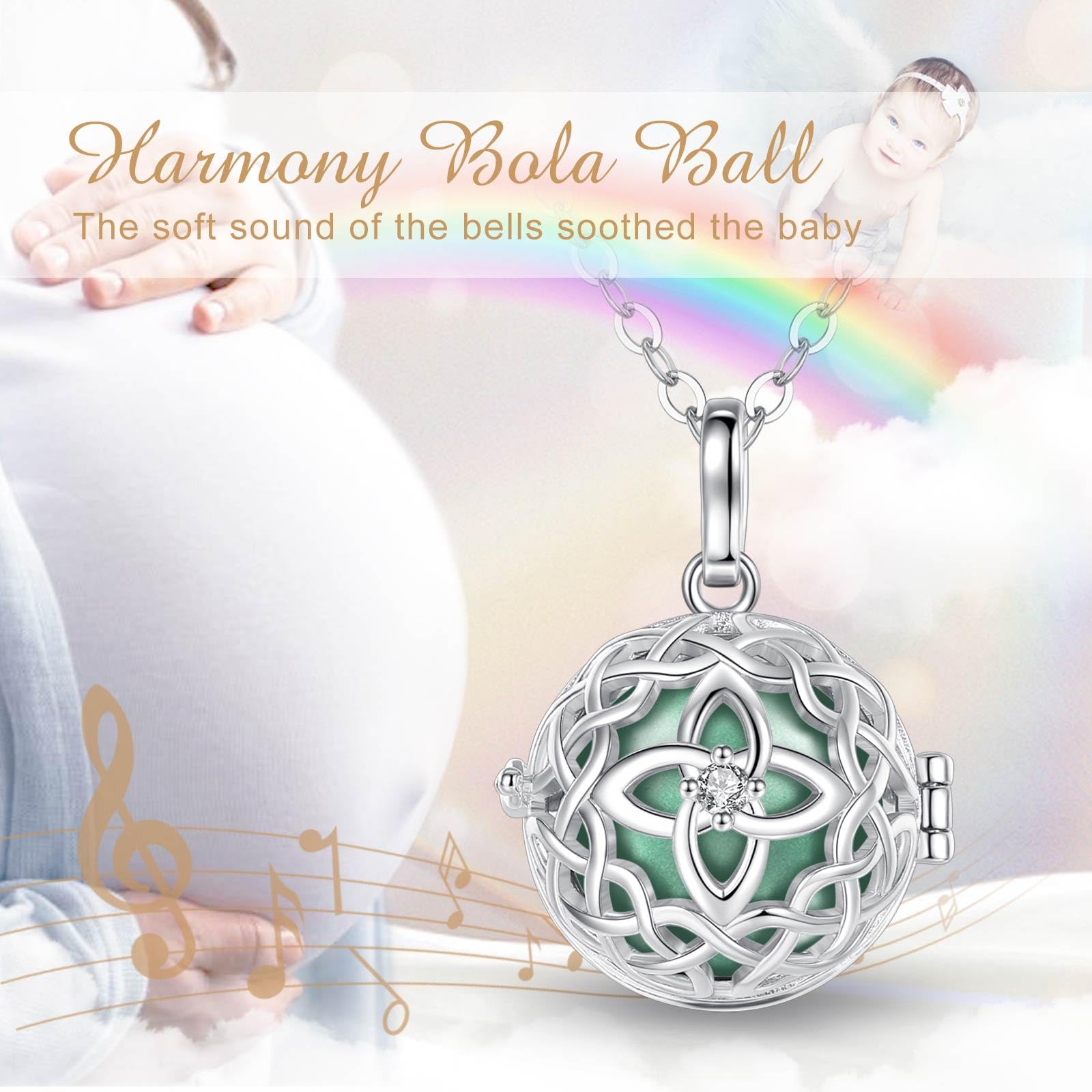 Eudora Harmony Bola Klangkugel Halskette 114+76 cm
