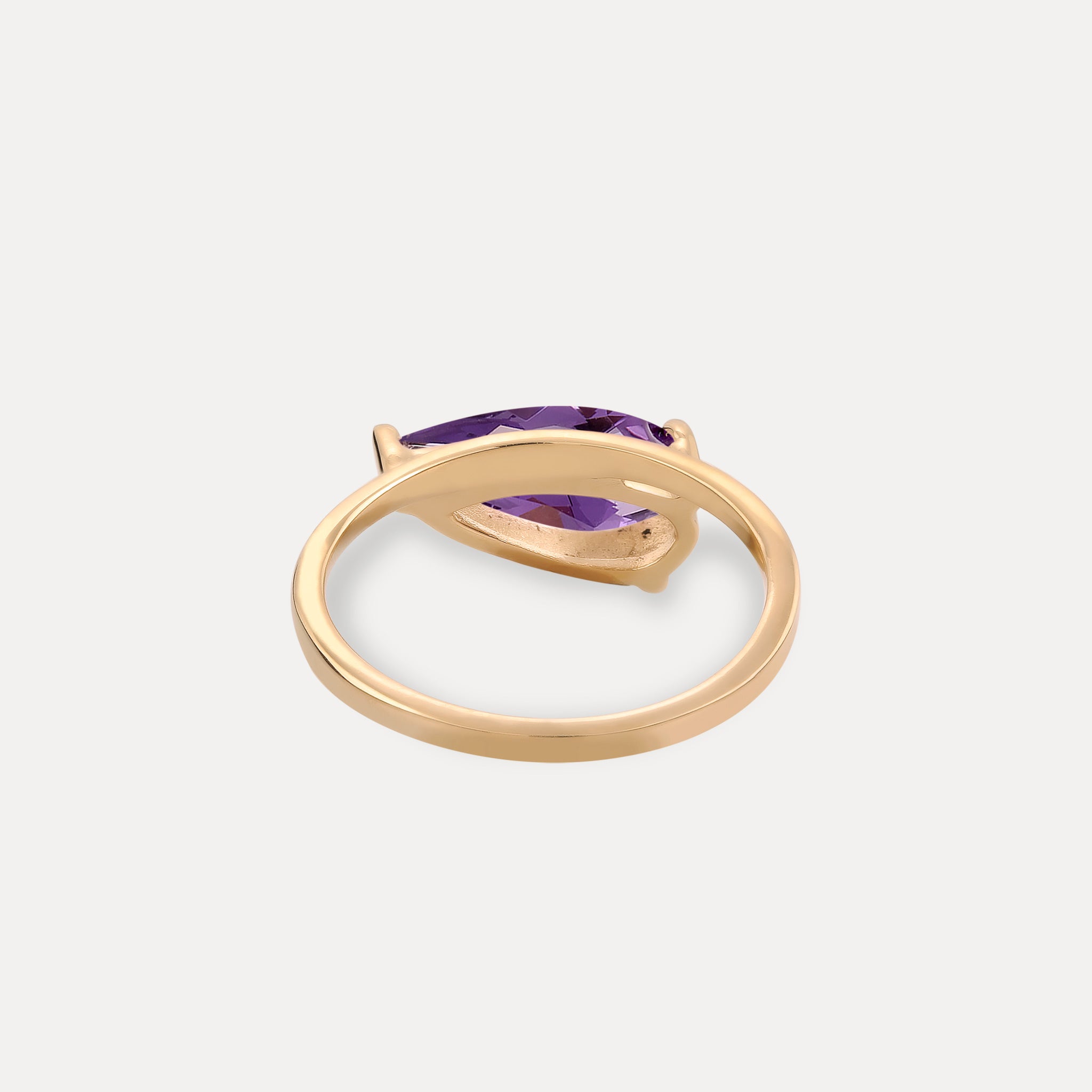 Stilnest Amethyst Balance Drop Ring 585 Gold Tropfen