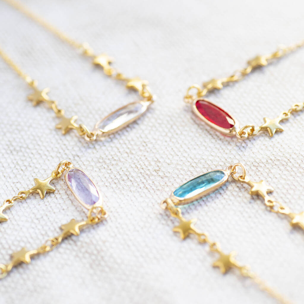 Joy by Corrine Smith Star Chain Armband Gold Geburtsstein