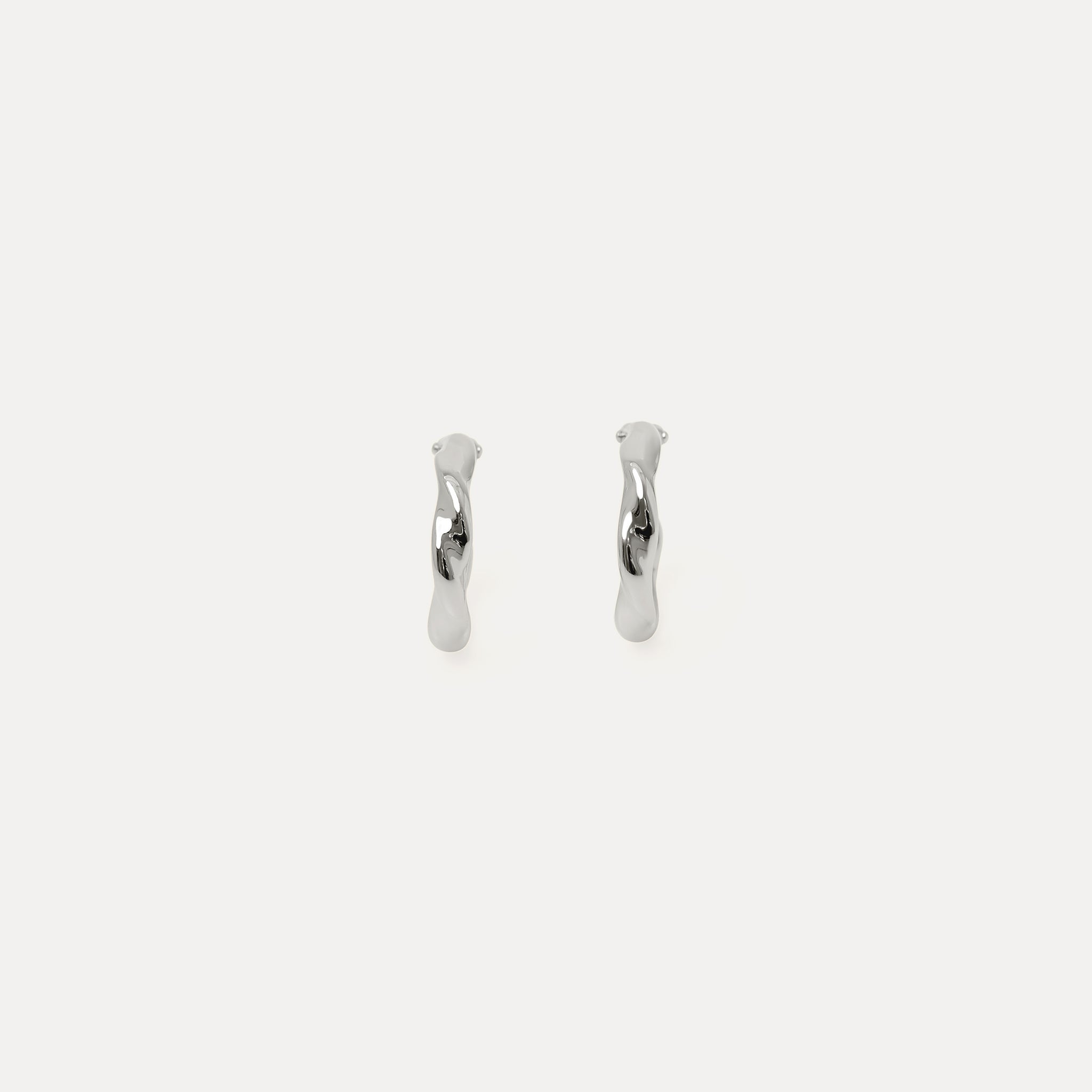 Stilnest Flux Mini Creolen Ohrringe 24k Gold Vermeil Mini Hoops