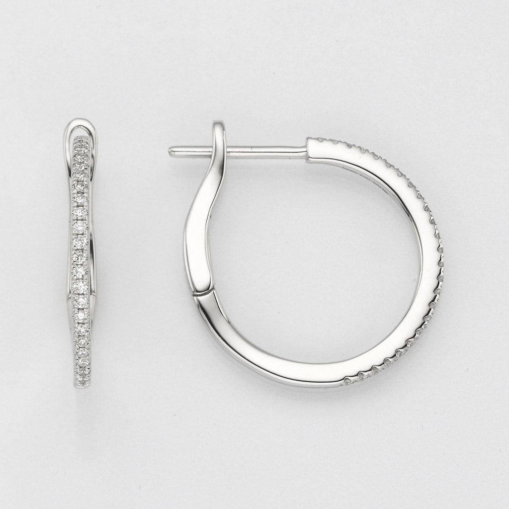 Eugen Rühle Ohrschmuck Klappcreolen Brillanten 0,18ct 18,5mm Weißgold