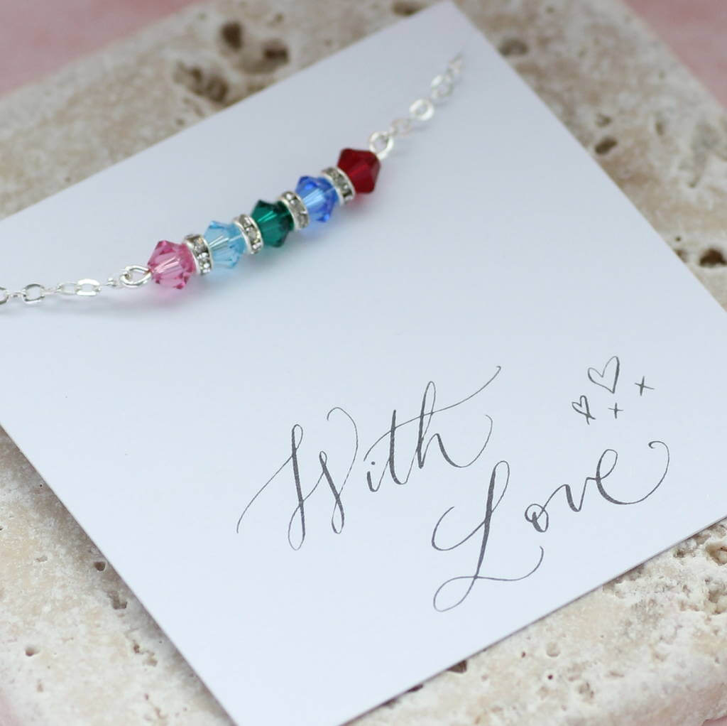 Joy by Corrine Smith Family Birthstone Bar Armband Silber