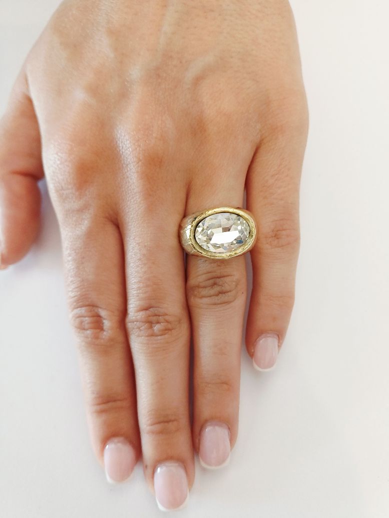 Alevá Bijoux Montecarlo Ring Kristall Bronze verstellbar