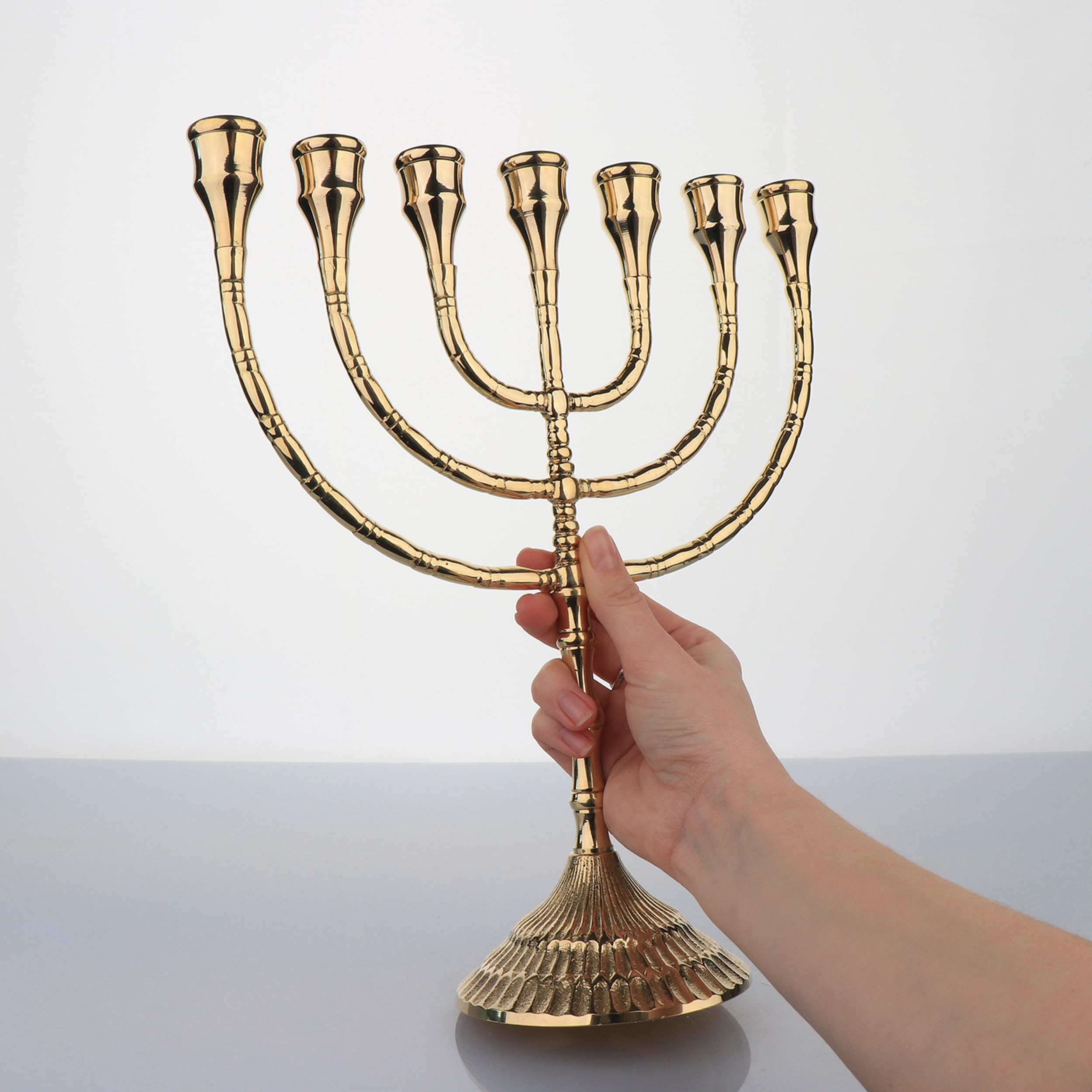 NKlaus Candle Holder 7-armig Kerzenleuchter Gold Messing 30 cm