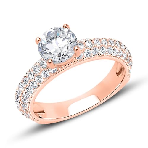 JEWLIX Ring Rosévergoldet Gr.58 Silber Zirkonia