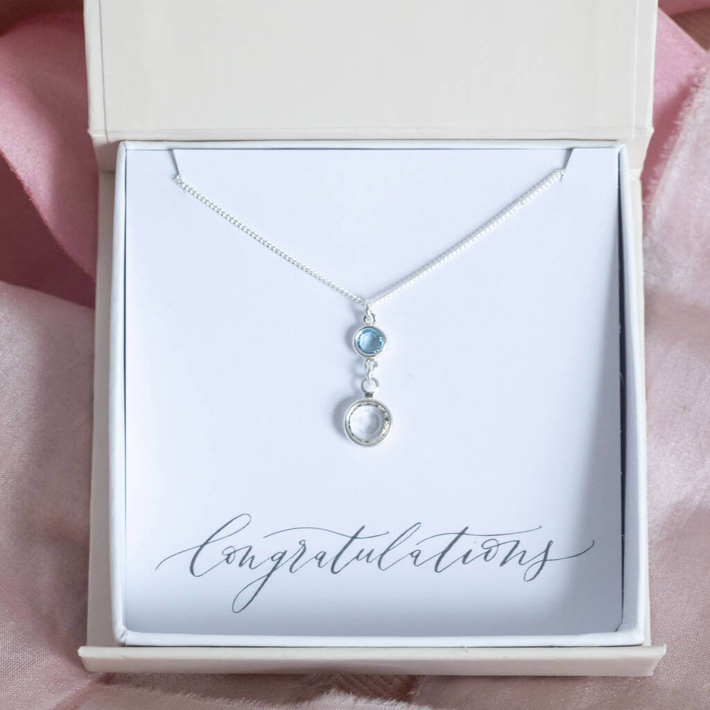Joy Mother & Child Birthstone Halskette Gold Edelstein