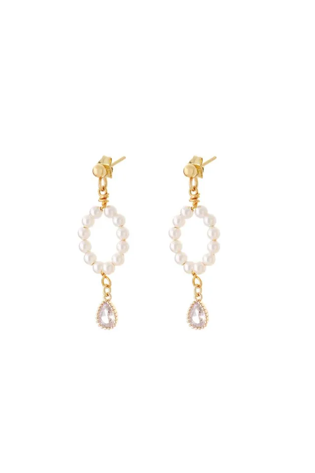 Joy by Corrine Smith Pearl Beaded Ohrringe Perle Kristall
