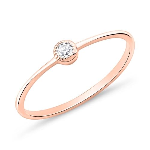 JEWLIX Damenring Silber 925 rosévergoldet Zirkonia 54