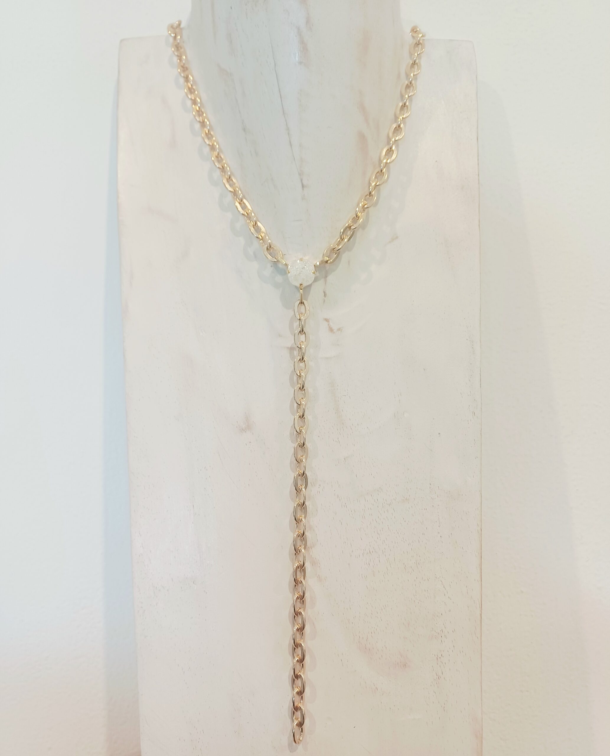 Alevá Bijoux Gilda White Sparkle Halskette Gold