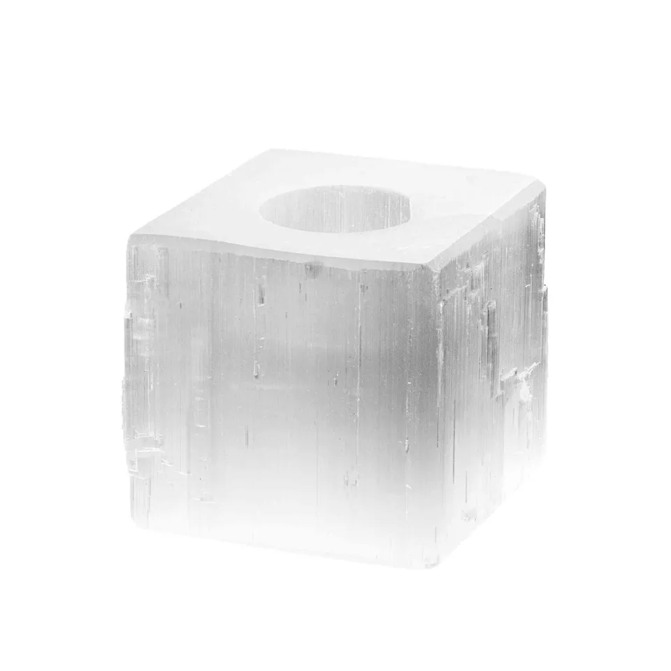 NKlaus HEALING CRYSTALS Teelichthalter quadratisch 8 cm 2 Stück
