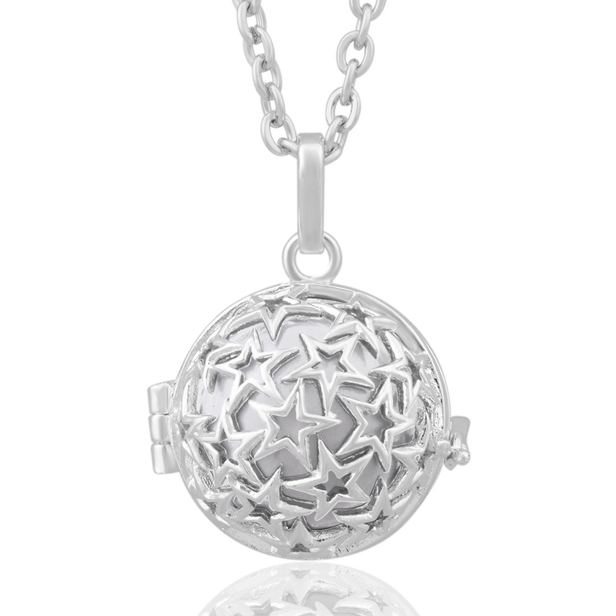 Eudora Harmony Bola Halskette Klangkugel Silber oxidiert